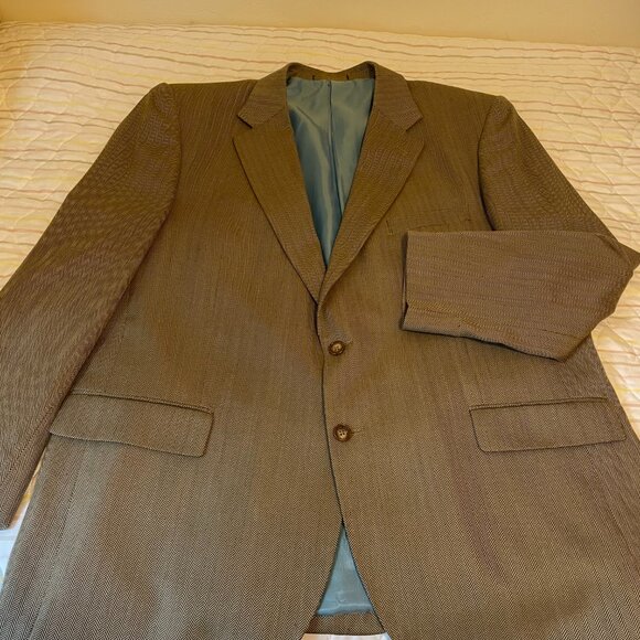 Alan Flusser NY Men's 2 Button Suit Jacket Tan 48R - Picture 2 of 5
